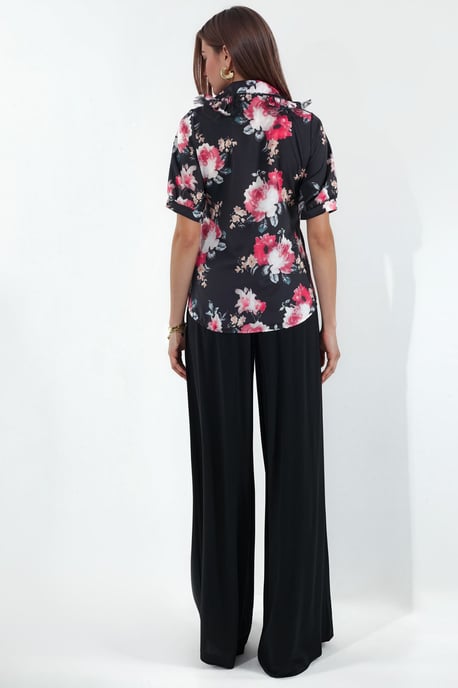 Bluse mit Blumenmuster und Hemdkragen - Image 3