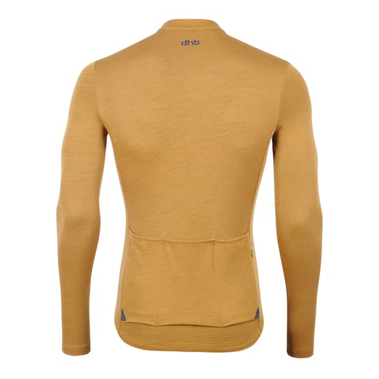 dhb - "Aeron 2.0" Radfahr-Trikot für Herren, Merinowolle, Langärmlig (Goldbraun) - Image 2