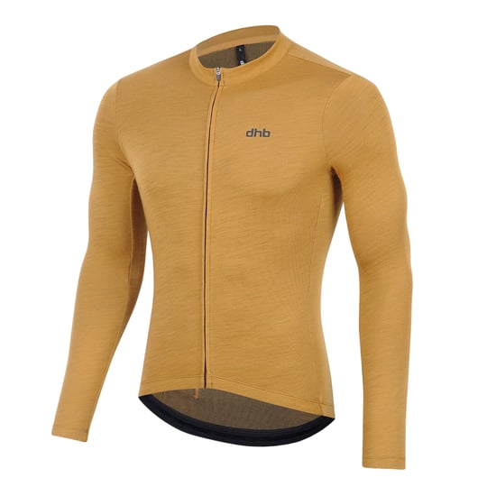 dhb - "Aeron 2.0" Radfahr-Trikot für Herren, Merinowolle, Langärmlig (Goldbraun) - Image 3