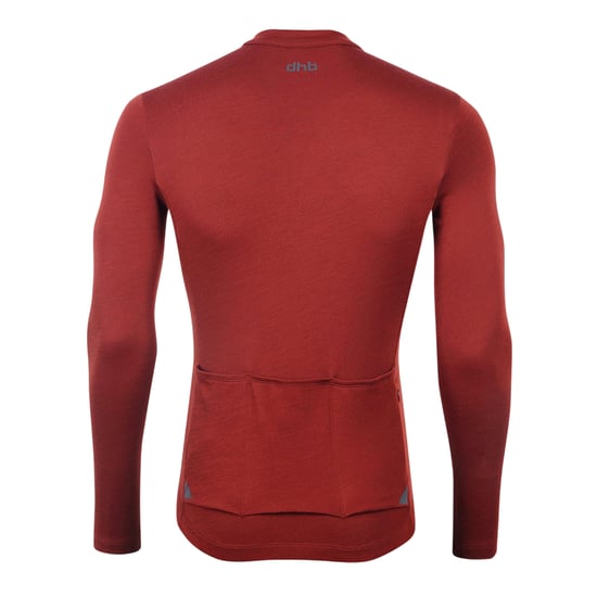 dhb - "Aeron 2.0" Radfahr-Trikot für Herren, Merinowolle, Langärmlig (Gebrannter Ziegelstein) - Image 2
