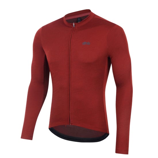 dhb - "Aeron 2.0" Radfahr-Trikot für Herren, Merinowolle, Langärmlig (Gebrannter Ziegelstein) - Image 3