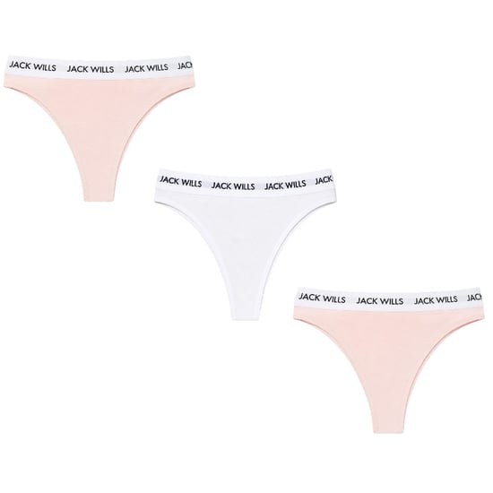 Jack Wills - "Deptford" Thong für Damen (3er-Pack) (Pink/Weiß) - Image 1