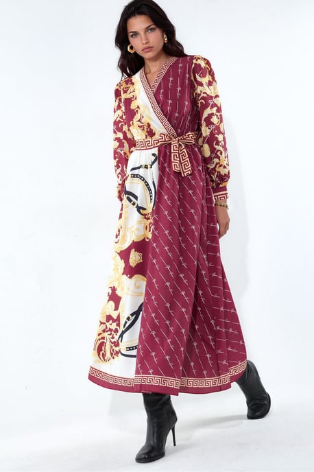 Bedrucktes Maxikleid mit Gürtel - Image 2