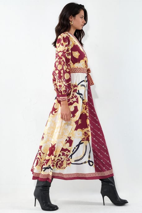 Bedrucktes Maxikleid mit Gürtel - Image 4