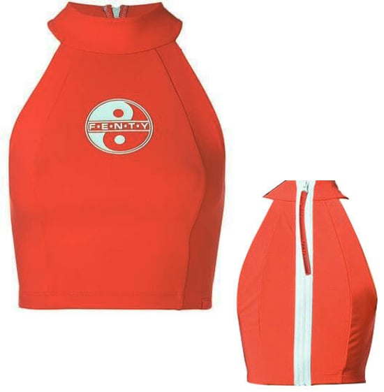 Puma x Rihanna Fenty Crop Halter Damen Orange Top - Image 1