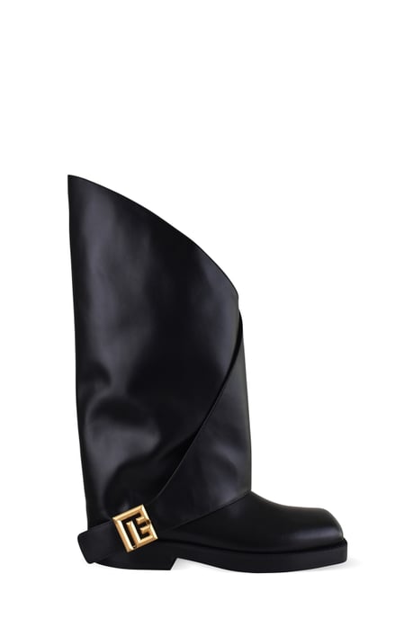 Balmain Flache Stiefel mit gedrehtem Schaft Schwarz - Image 1
