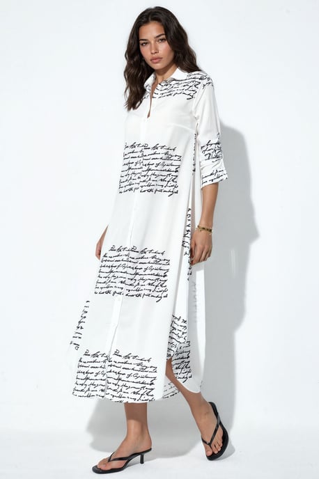 Textdruck Maxi Shirtkleid - Image 2