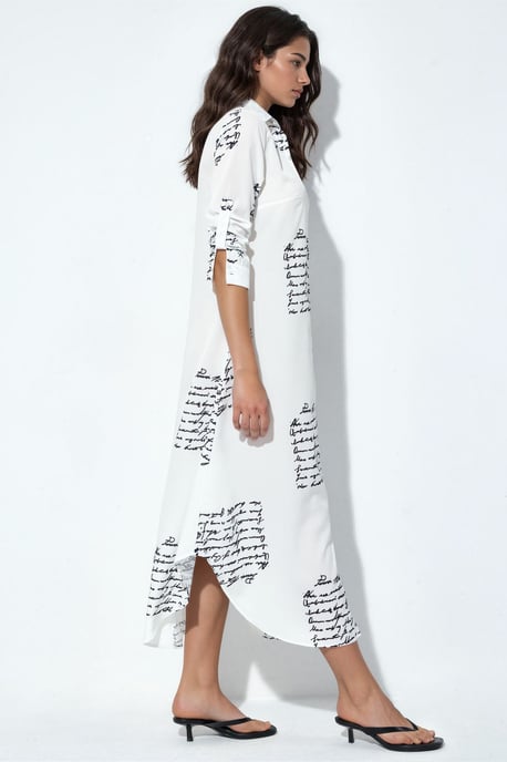 Textdruck Maxi Shirtkleid - Image 4