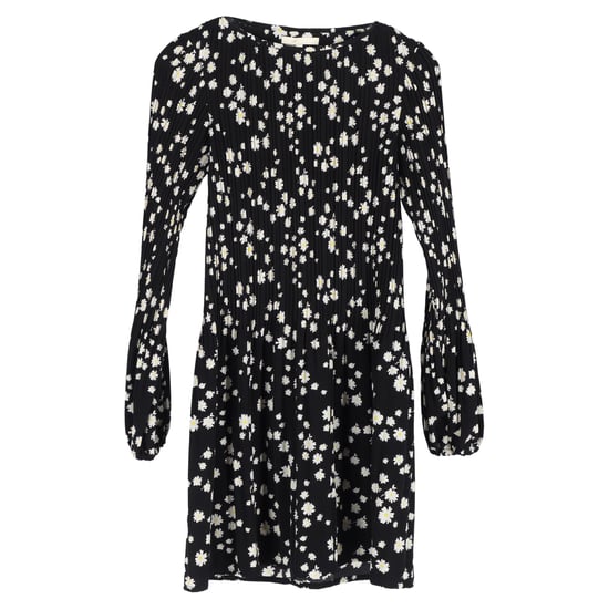 Maje Rockiz Plissiertes Minikleid aus Crêpe mit Gänseblümchenmuster in Schwarz (Polyester) - Image 1