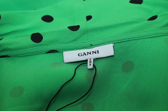 Ganni Zartes Polka-Dot-Kleid aus grüner Viskose - Image 5