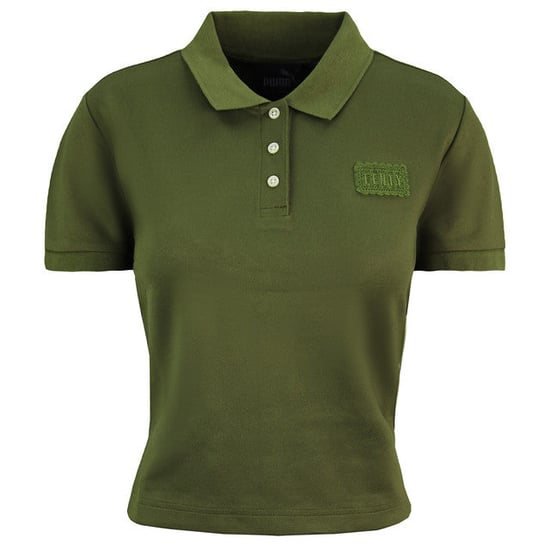 Puma x Rihanna Fenty Damen Olivgrünes Cropped Polo-Shirt - Image 1