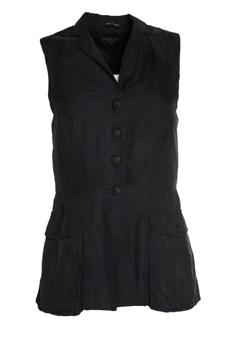 Rag & Bone, lange Weste in Blau - Image 1