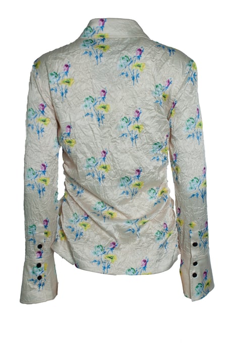 Ganni, geblümte, geknitterte Bluse - Image 2