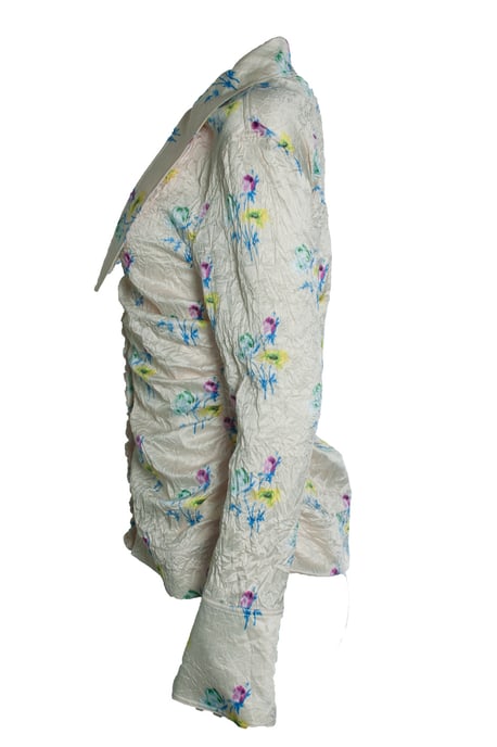 Ganni, geblümte, geknitterte Bluse - Image 3