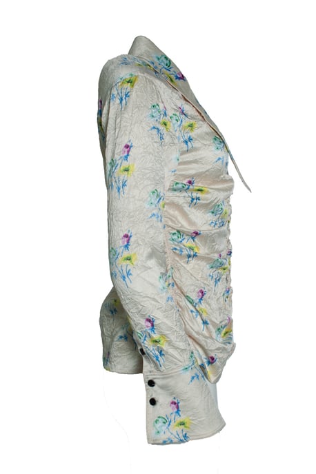 Ganni, geblümte, geknitterte Bluse - Image 4