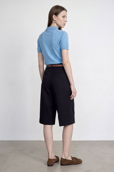 Hochtaillierte Gürtelschlussweite Shorts mit weitem Bein - Image 2