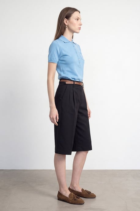 Hochtaillierte Gürtelschlussweite Shorts mit weitem Bein - Image 5