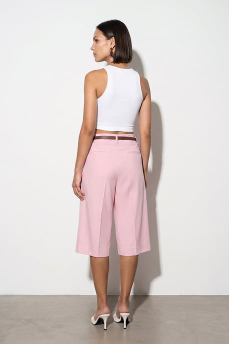 Hochtaillierte Gürtelweite, trendige Shorts mit weitem Bein - Image 2
