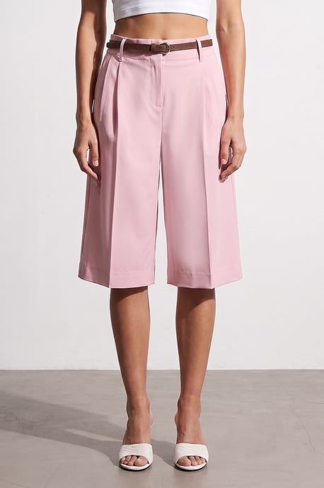 Hochtaillierte Gürtelweite, trendige Shorts mit weitem Bein - Image 3