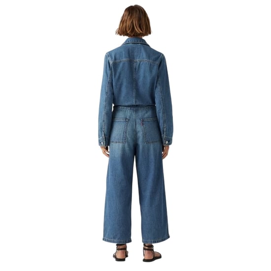 Levis - "Iconic" Jumpsuit für Damen, Mit Kragen, Denim, Weites Bein, Langärmlig (Leinen) - Image 2