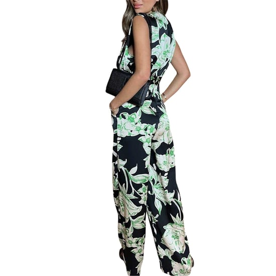 AX Paris - Jumpsuit für Damen, V-Ausschnitt, Ärmellos (Schwarz/Grün) - Image 2
