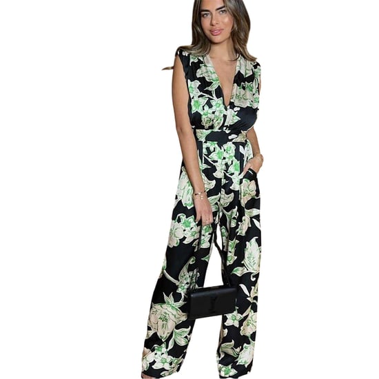 AX Paris - Jumpsuit für Damen, V-Ausschnitt, Ärmellos (Schwarz/Grün) - Image 3