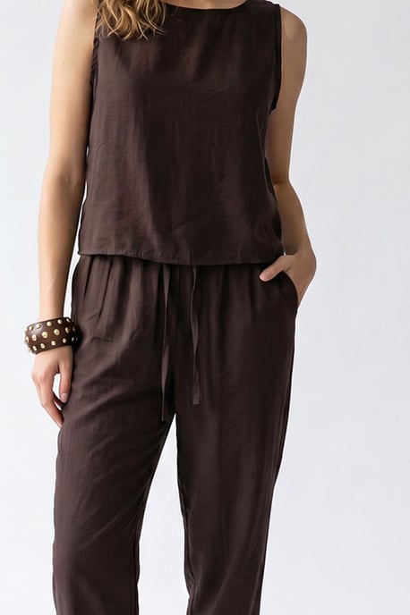 Ärmelloser Crepe-Jumpsuit - Image 2