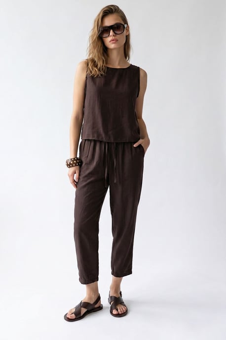 Ärmelloser Crepe-Jumpsuit - Image 3