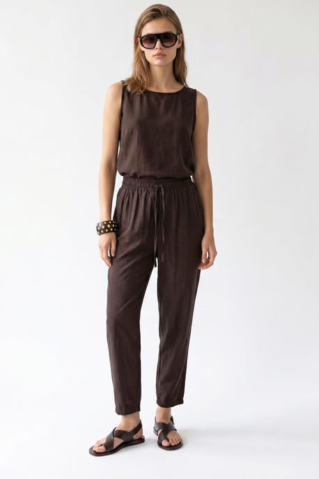 Ärmelloser Crepe-Jumpsuit - Image 4