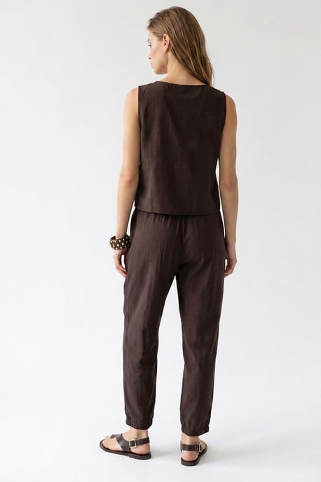 Ärmelloser Crepe-Jumpsuit - Image 5