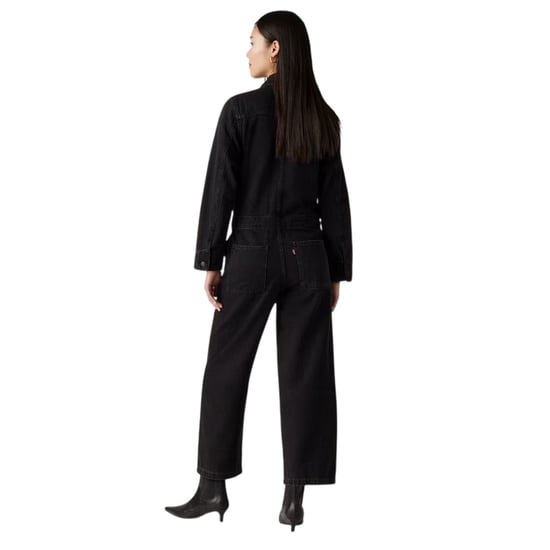 Levis - "Iconic" Jumpsuit für Damen, Mit Kragen, Denim, Weites Bein, Langärmlig (Schwarz) - Image 2