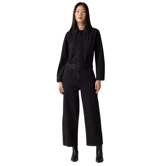 Levis - "Iconic" Jumpsuit für Damen, Mit Kragen, Denim, Weites Bein, Langärmlig (Schwarz) - Image 3