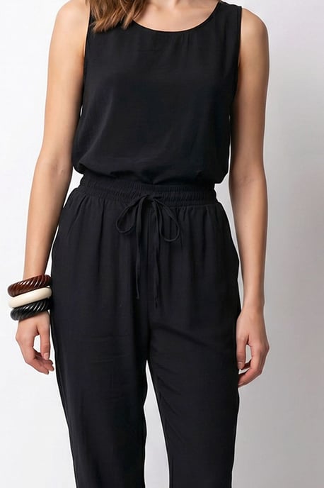 Ärmelloser Crepe Jumpsuit - Image 5