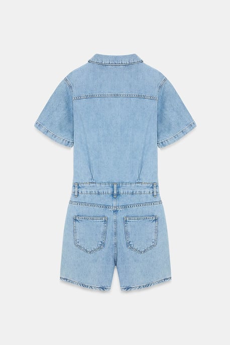 Denim-Geschirrhosen-Shorts mit Hemdkragen - Image 6