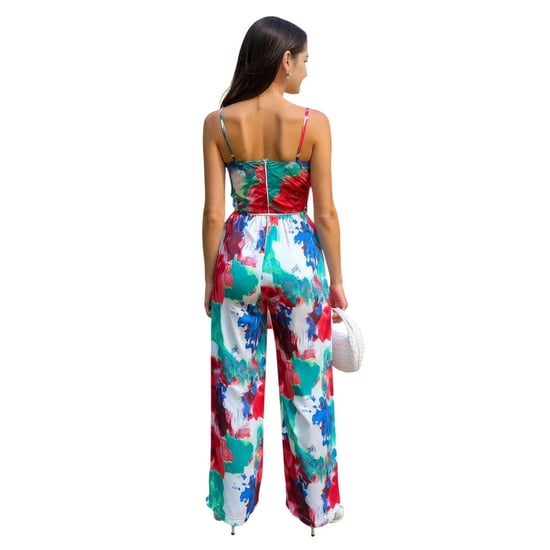AX Paris - Jumpsuit für Damen, Bindegürtel, Spaghetti-Träger (Bunt) - Image 2