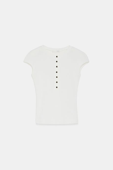 Figurbetontes Baumwoll-Jersey Rundhals-T-Shirt - Image 5