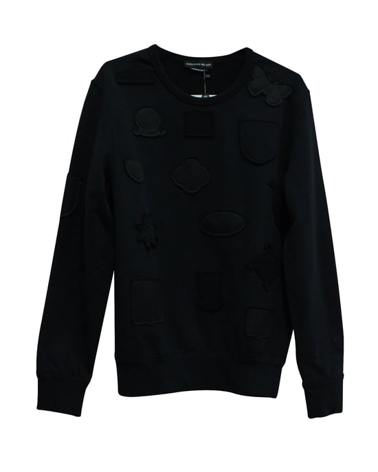 Alexander McQueen Pullover mit Rundhalsausschnitt und Abzeichen aus schwarzer Baumwolle - Image 1