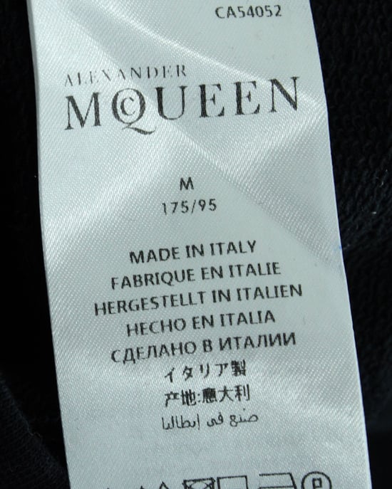 Alexander McQueen Pullover mit Rundhalsausschnitt und Abzeichen aus schwarzer Baumwolle - Image 4