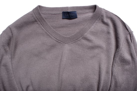 Lanvin, grauer Wollpullover mit V-Ausschnitt - Image 6