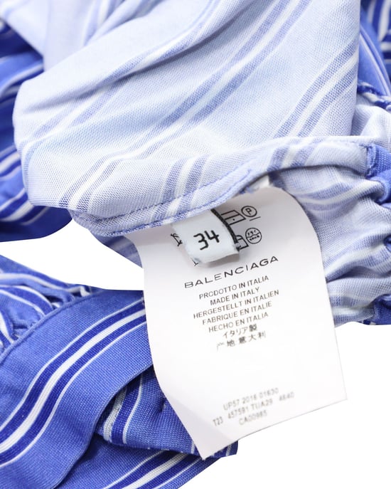 Balenciaga Bluse mit asymmetrischen Streifen aus blauer Viskose - Image 4