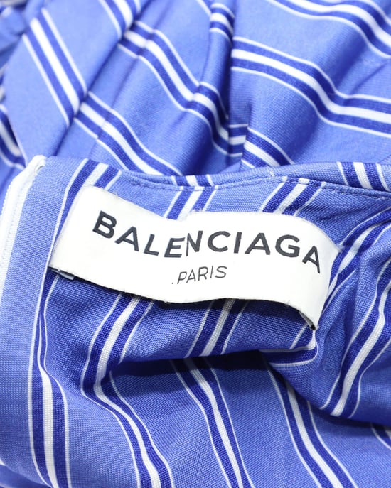Balenciaga Bluse mit asymmetrischen Streifen aus blauer Viskose - Image 5