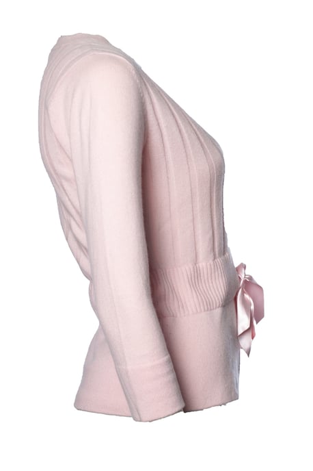 Diane von Furstenberg, rosa Strickjacke mit Schleife - Image 4