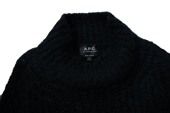 A.P.C., schwarzer gerippter Rollkragenpullover - Image 5