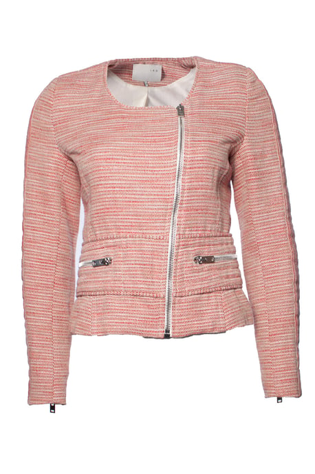 IRO, rote Bouclé-Jacke mit Reißverschluss - Image 1