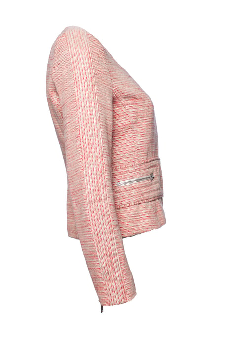 IRO, rote Bouclé-Jacke mit Reißverschluss - Image 3