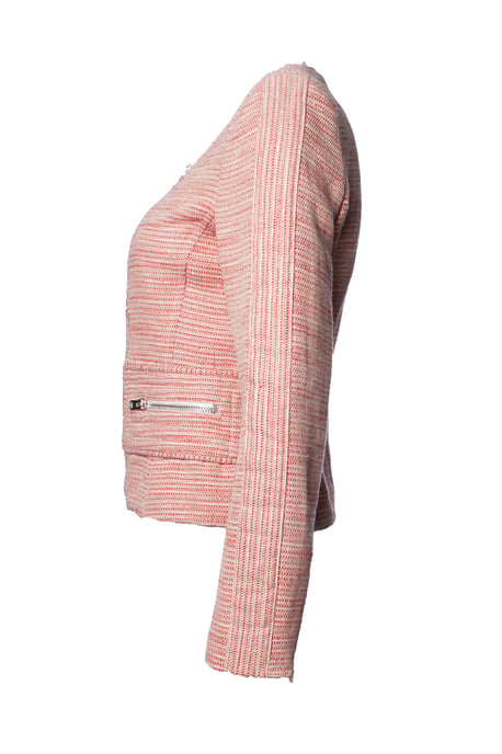 IRO, rote Bouclé-Jacke mit Reißverschluss - Image 4