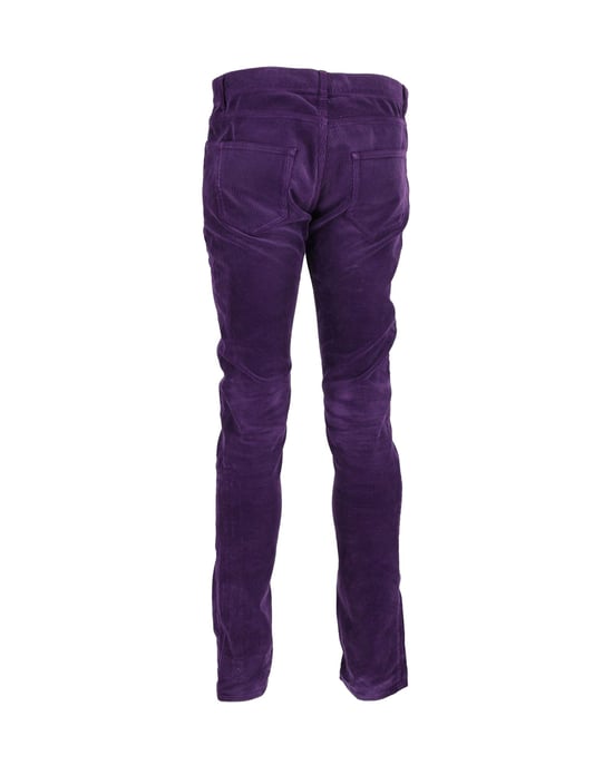 Saint Laurent Cordhose in schmaler Passform aus lila Baumwolle - Image 3