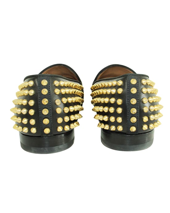 Schwarze Wildleder-Loafer mit goldenen Nieten - Image 4