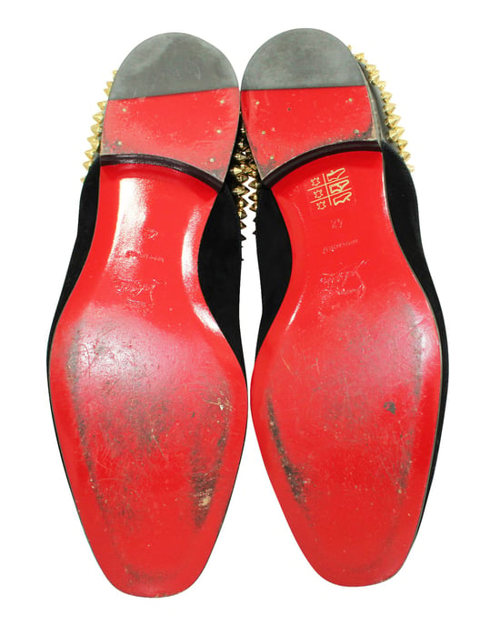 Schwarze Wildleder-Loafer mit goldenen Nieten - Image 5