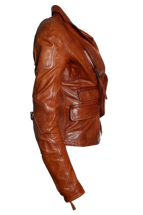 Dsquared2, Lederjacke in Cognac - Image 3
